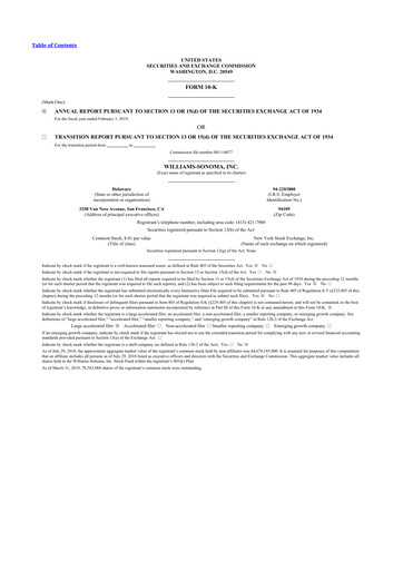 Thumbnail Williams-Sonoma 10-K Annual Report 2019