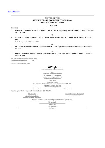 Thumbnail WPP 20-F Annual Report 2018