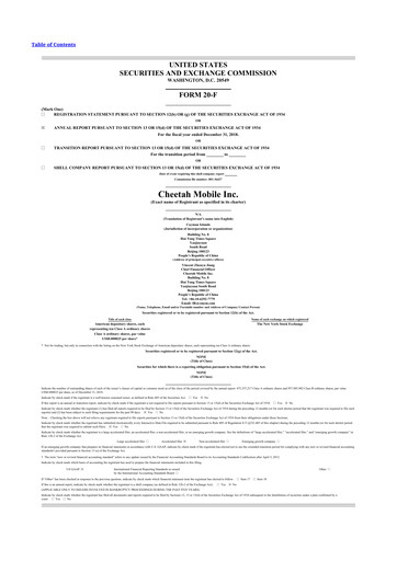 Thumbnail Cheetah Mobile
 20-F Annual Report 2018