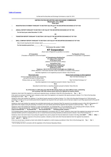 Thumbnail KT Corporation 20-F Annual Report 2018