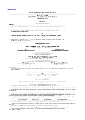 Thumbnail Korea Electric Power 20-F Annual Report 2018