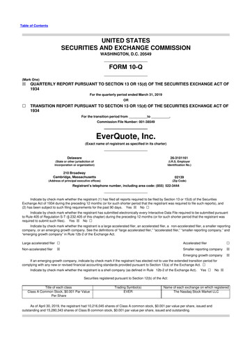 Thumbnail EverQuote 10-Q Quarterly Report FY2019 