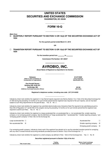Thumbnail Tectonic Therapeutic 10-Q Quarterly Report FY2019 