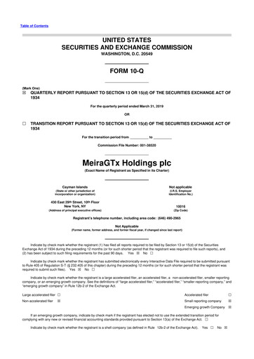 Thumbnail MeiraGTx 10-Q Quarterly Report FY2019 