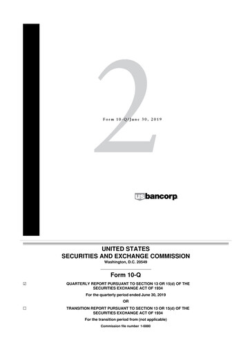 Miniature U.S. Bancorp 10-Q Rapport trimestriel 2019 