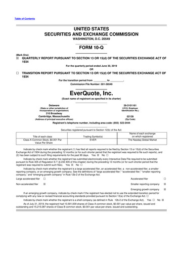 Thumbnail EverQuote 10-Q Quarterly Report FY2019 