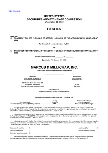 Miniature Marcus & Millichap 10-Q Rapport trimestriel 2019 