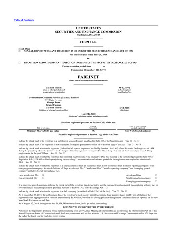 Thumbnail Fabrinet
 10-K Annual Report 2019