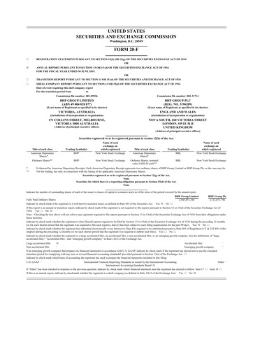 Thumbnail BHP Group 20-F Annual Report 2019