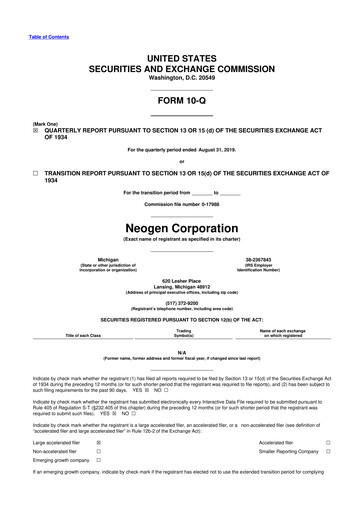 Vorschaubild Neogen 10-Q Quartalsbericht 2020 