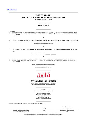 Vorschaubild AVITA Medical
 20-F Jahresbericht 