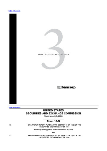Miniature U.S. Bancorp 10-Q Rapport trimestriel 2019 