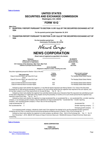 Thumbnail News Corp 10-Q Quarterly Report FY2020 