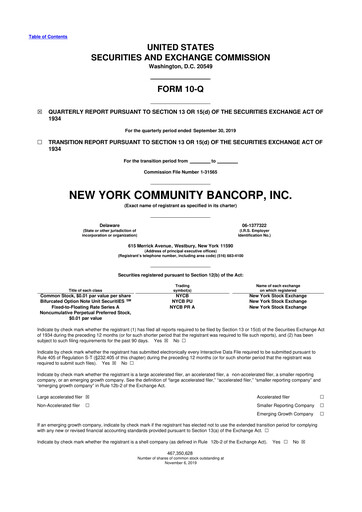 Thumbnail Flagstar Bank 10-Q Quarterly Report FY2019 