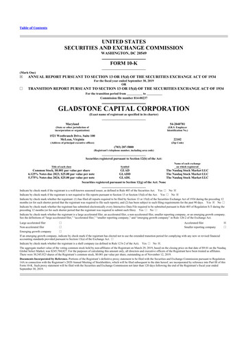 Thumbnail Gladstone Capital Corporation 10-K Annual Report 