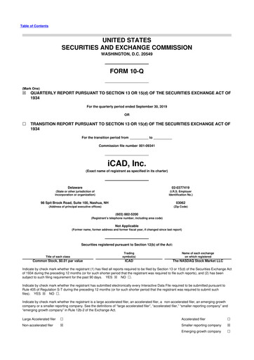 Thumbnail iCAD 10-Q Quarterly Report FY2019 