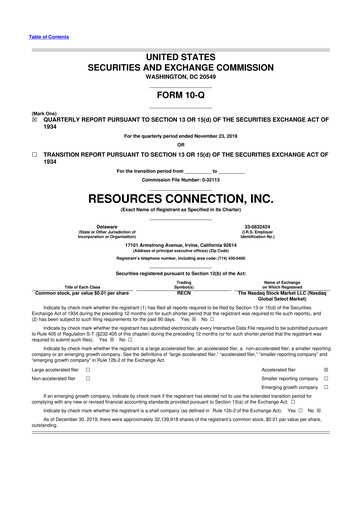 Thumbnail RGP (Resources Connection) 10-Q Quarterly Report FY2020 