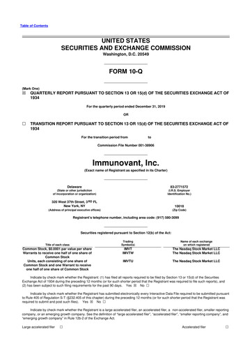 Thumbnail Immunovant 10-Q Quarterly Report FY2019 