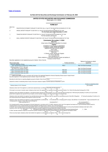 Thumbnail RELX 20-F Annual Report 