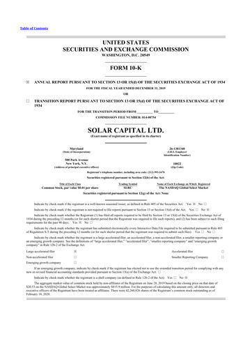 Thumbnail SLR Investment 10-K Annual Report 