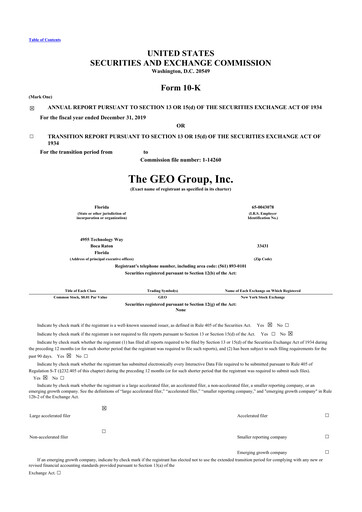 Thumbnail Geo Group 10-K Annual Report 2019