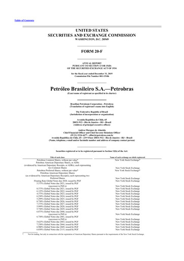 Thumbnail Petrobras 20-F Annual Report 2019