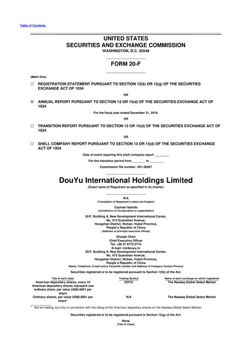 Thumbnail DouYu 20-F Annual Report 2019