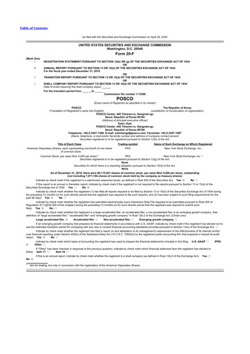 Miniature POSCO 20-F Rapport annuel 2019