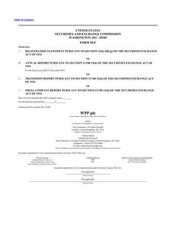 Thumbnail WPP 20-F Annual Report 2019