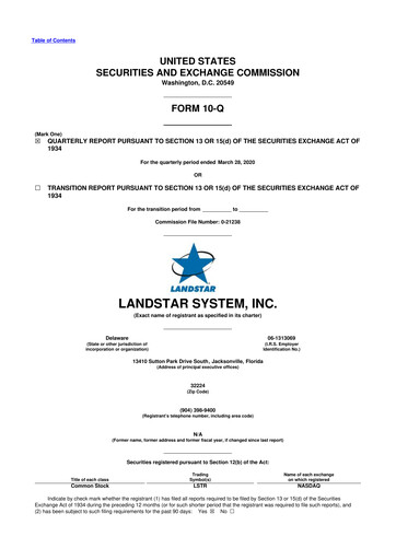 Thumbnail Landstar System
 10-Q Quarterly Report FY2020 