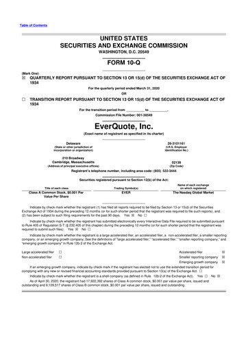 Thumbnail EverQuote 10-Q Quarterly Report FY2020 