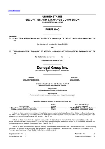 Thumbnail Donegal Group 10-Q Quarterly Report FY2020 
