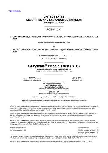 Vorschaubild Grayscale Bitcoin Trust 10-Q Quartalsbericht 2020 