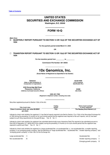 Thumbnail 10x Genomics
 10-Q Quarterly Report FY2020 