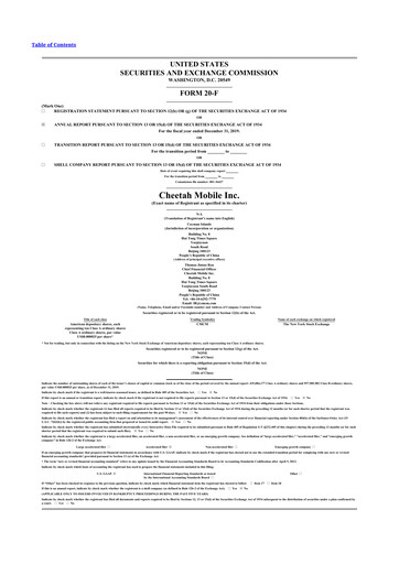 Thumbnail Cheetah Mobile
 20-F Annual Report 2019