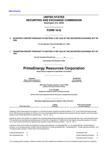 Thumbnail PrimeEnergy Resources 10-Q Quarterly Report FY2020 
