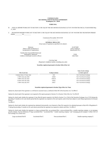 Thumbnail General Mills 10-K Annual Report 2020