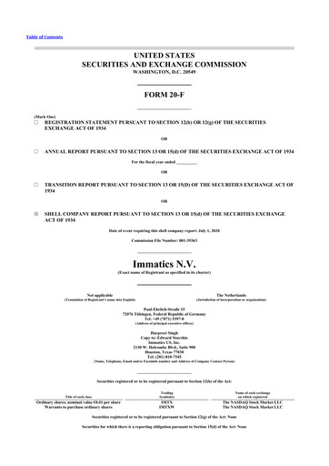 Miniature Immatics 20-F Rapport annuel 