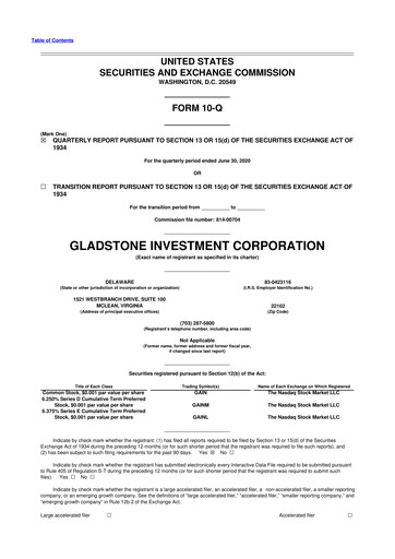 Thumbnail Gladstone Investment 10-Q Quarterly Report FY 