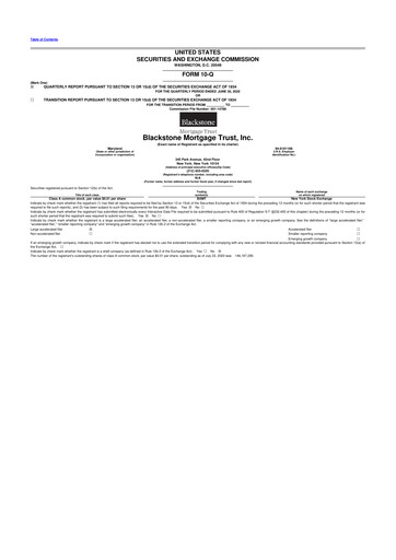 Thumbnail Blackstone Mortgage Trust
 10-Q Quarterly Report FY2020 