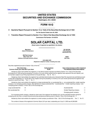 Vorschaubild SLR Investment 10-Q Quartalsbericht  