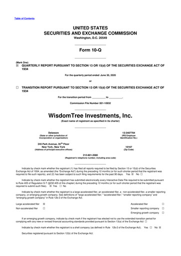Thumbnail WisdomTree
 10-Q Quarterly Report FY2020 