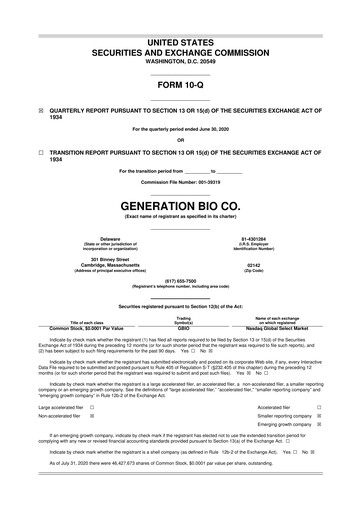Thumbnail Generation Bio
 10-Q Quarterly Report FY2020 