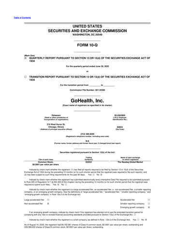 Thumbnail GoHealth 10-Q Quarterly Report FY2020 