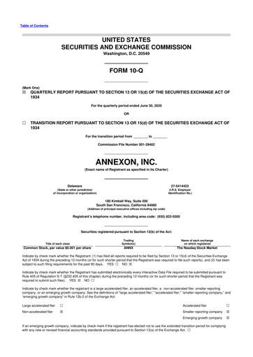 Thumbnail Annexon 10-Q Quarterly Report FY2020 