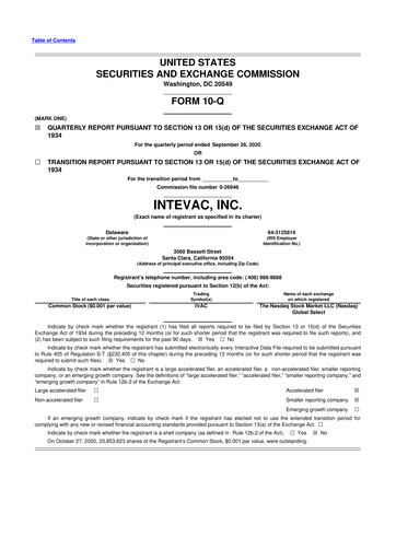 Thumbnail Intevac
 10-Q Quarterly Report FY2020 
