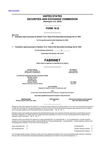 Thumbnail Fabrinet
 10-Q Quarterly Report FY2021 