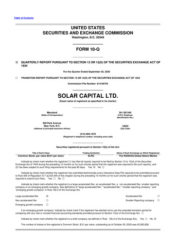 Vorschaubild SLR Investment 10-Q Quartalsbericht  