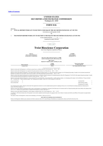 Thumbnail Twist Bioscience
 10-K Annual Report 2020