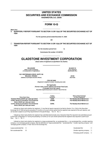 Thumbnail Gladstone Investment 10-Q Quarterly Report FY 